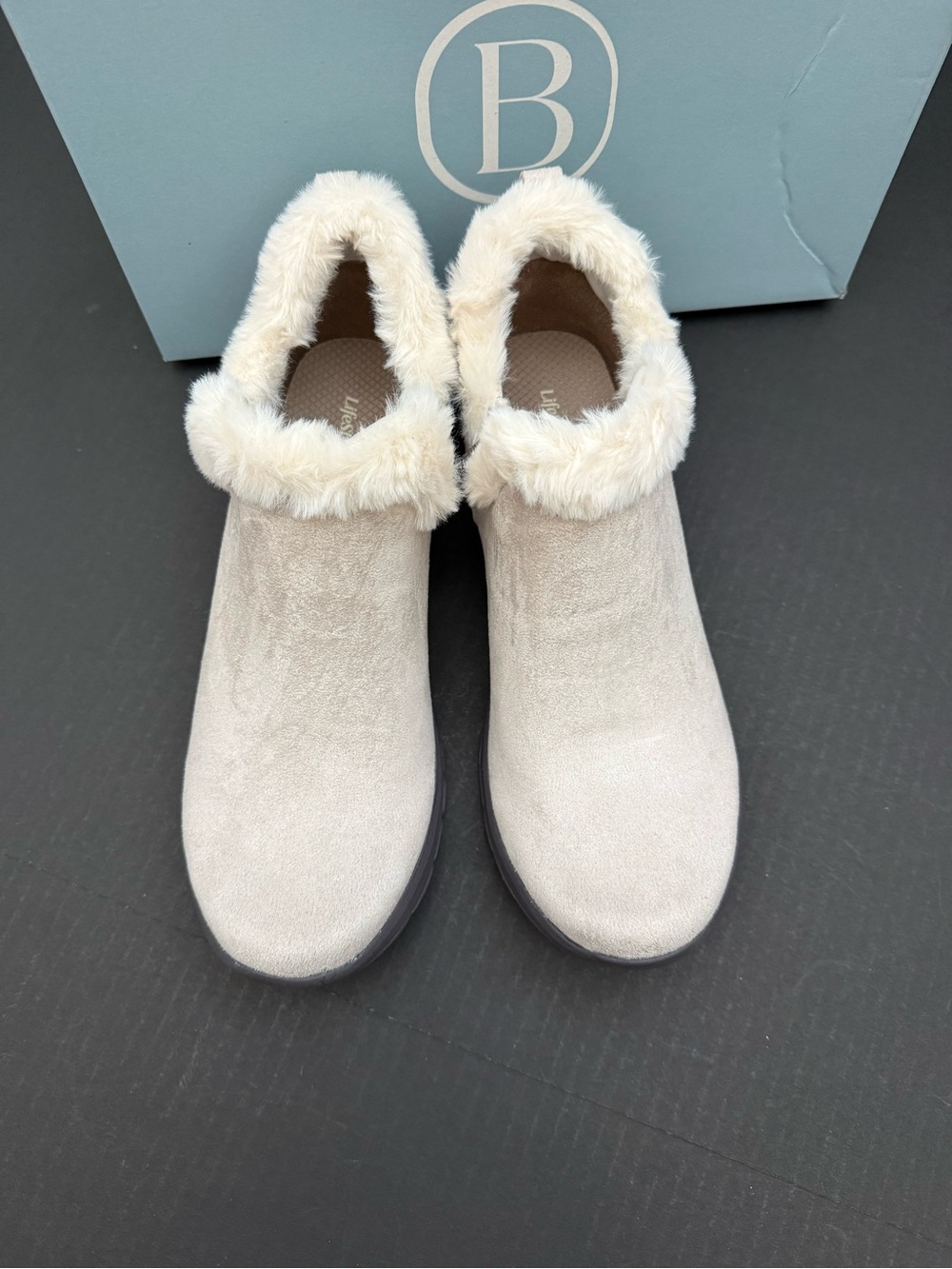Life Stride BZEES Women's Beige Faux-Fur Ankle Booties Size 10 - Picture 14 of 14